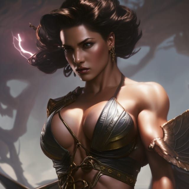 Fantasy Warrior Woman, Dark Concept Art