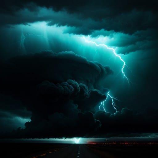 Apocalyptic Stormy Landscape in Gritty Texture