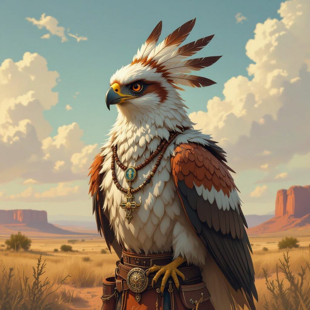 Aarakocra in Southern Texas Landscape, Digital Art