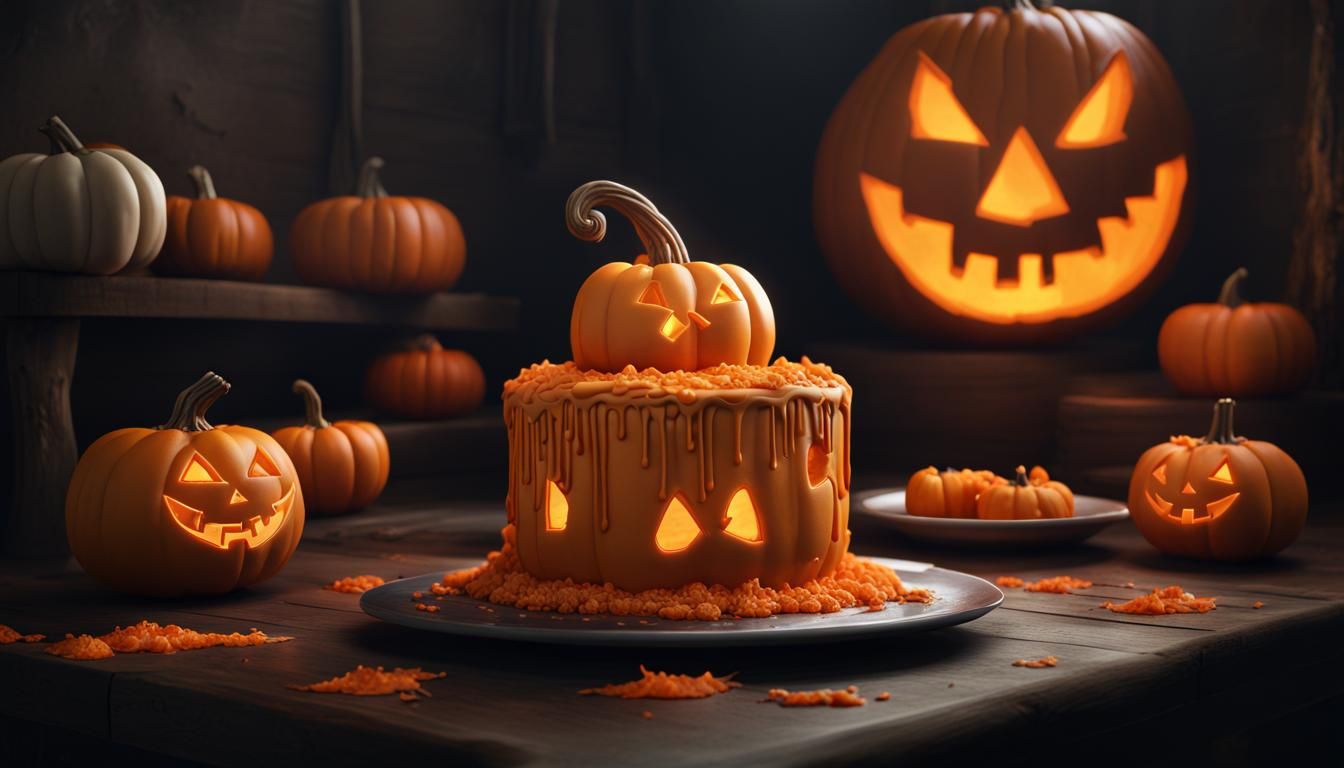 Jack-O-Lantern Cake: Fantasy Concept Art