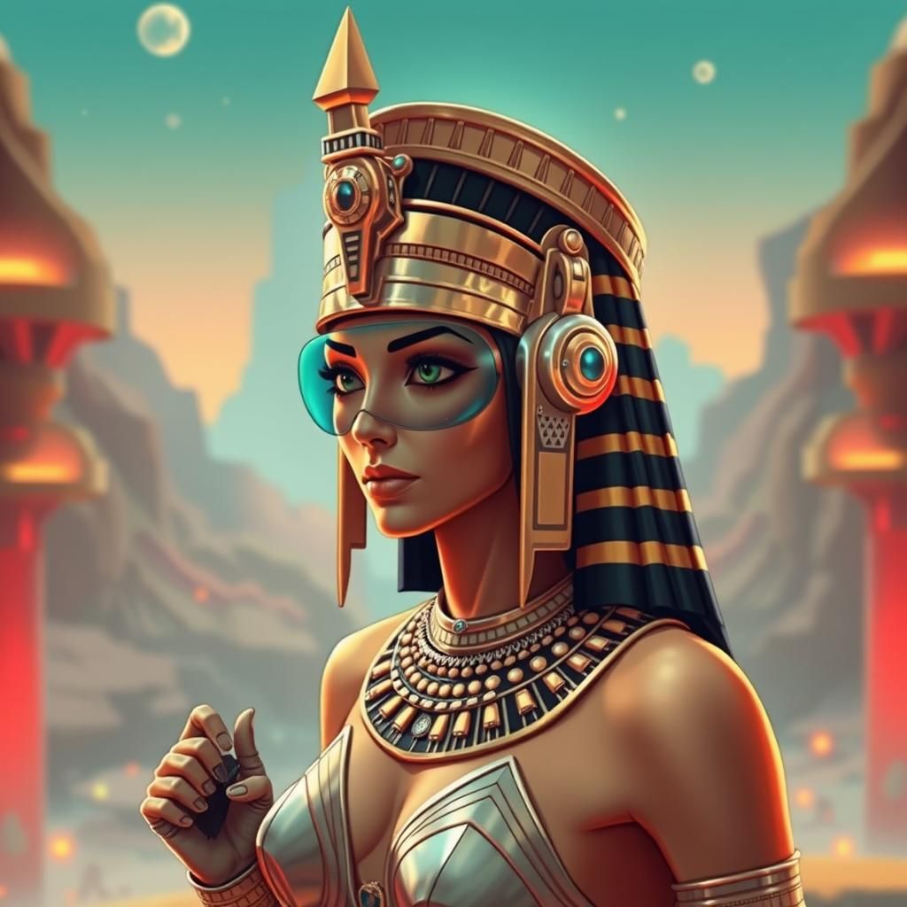 Cleopatra Overseeing her Futuristic Empire in Retrofuturism ...