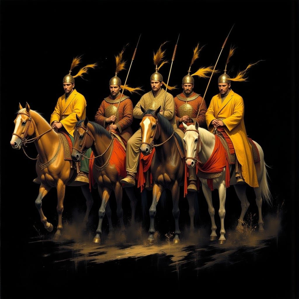 Mongol Warriors Led by Dzjengis Khan
