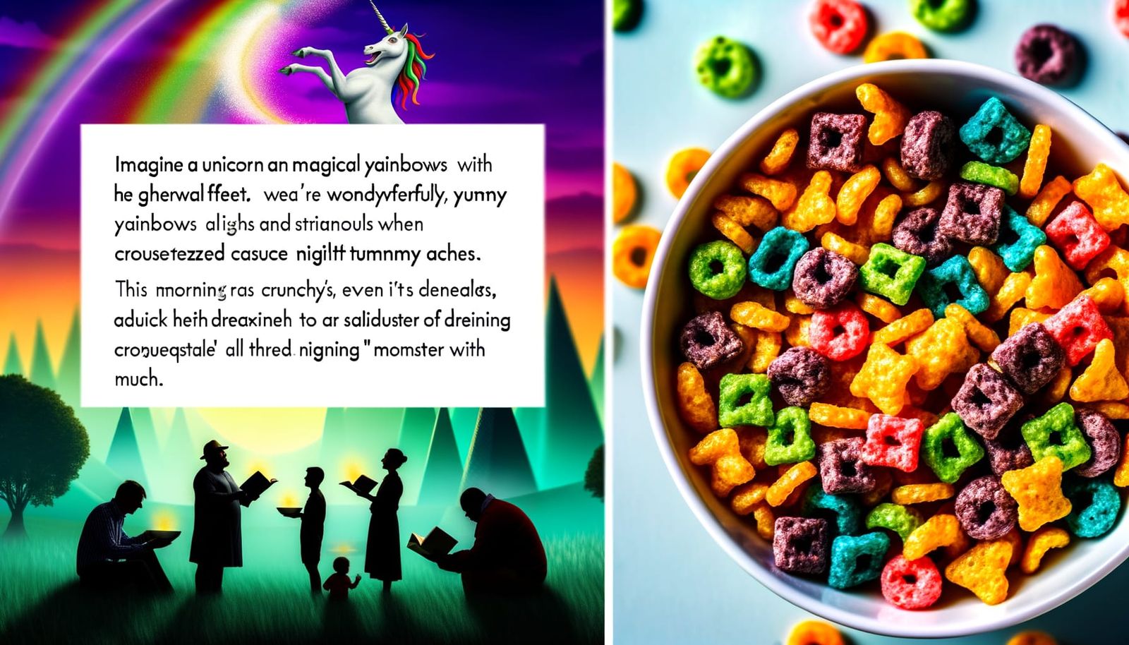 Unicorn Shares Crunchy Rainbow Cereal Flakes