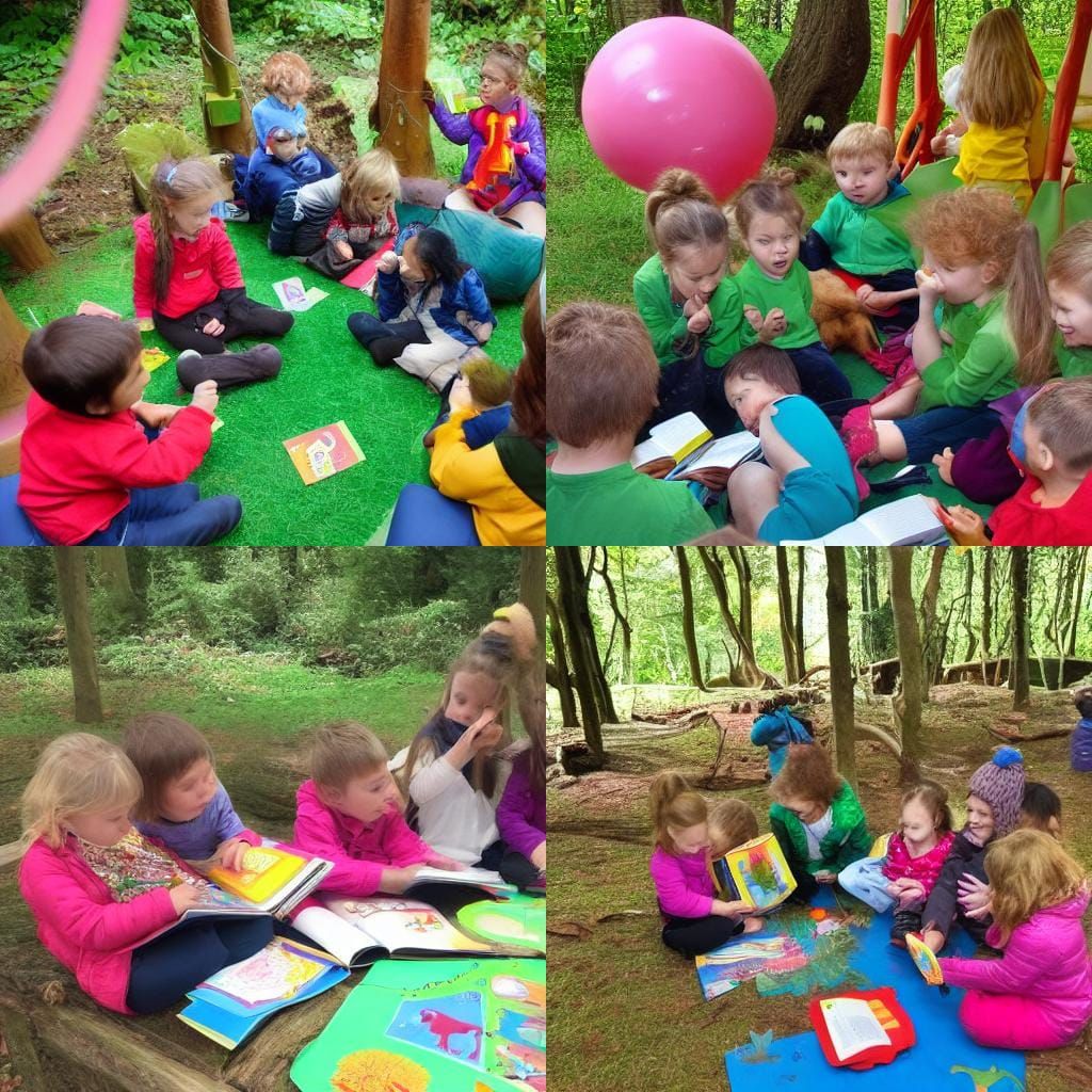 Magical Forest: Children Reading Pop-Up Animal Stories