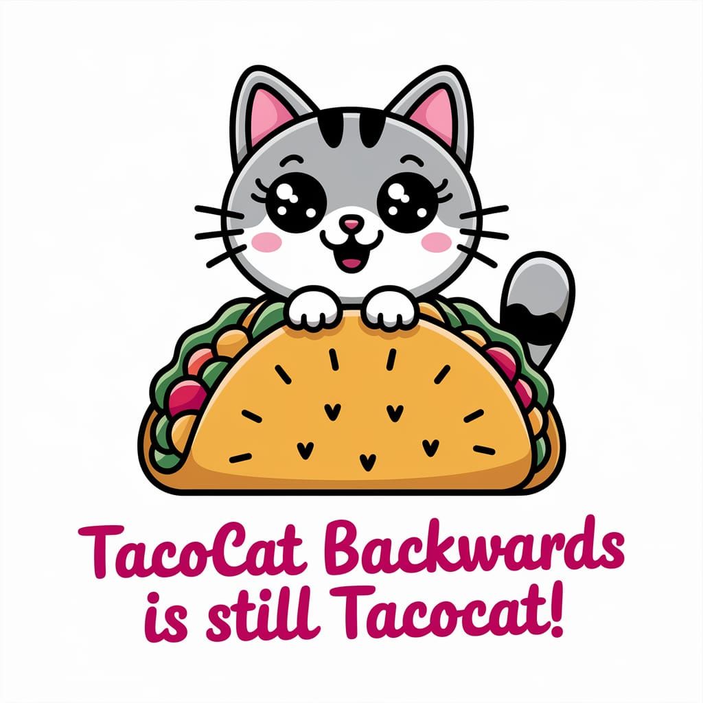 Cute Kawaii Cartoon of a Cat in a Taco