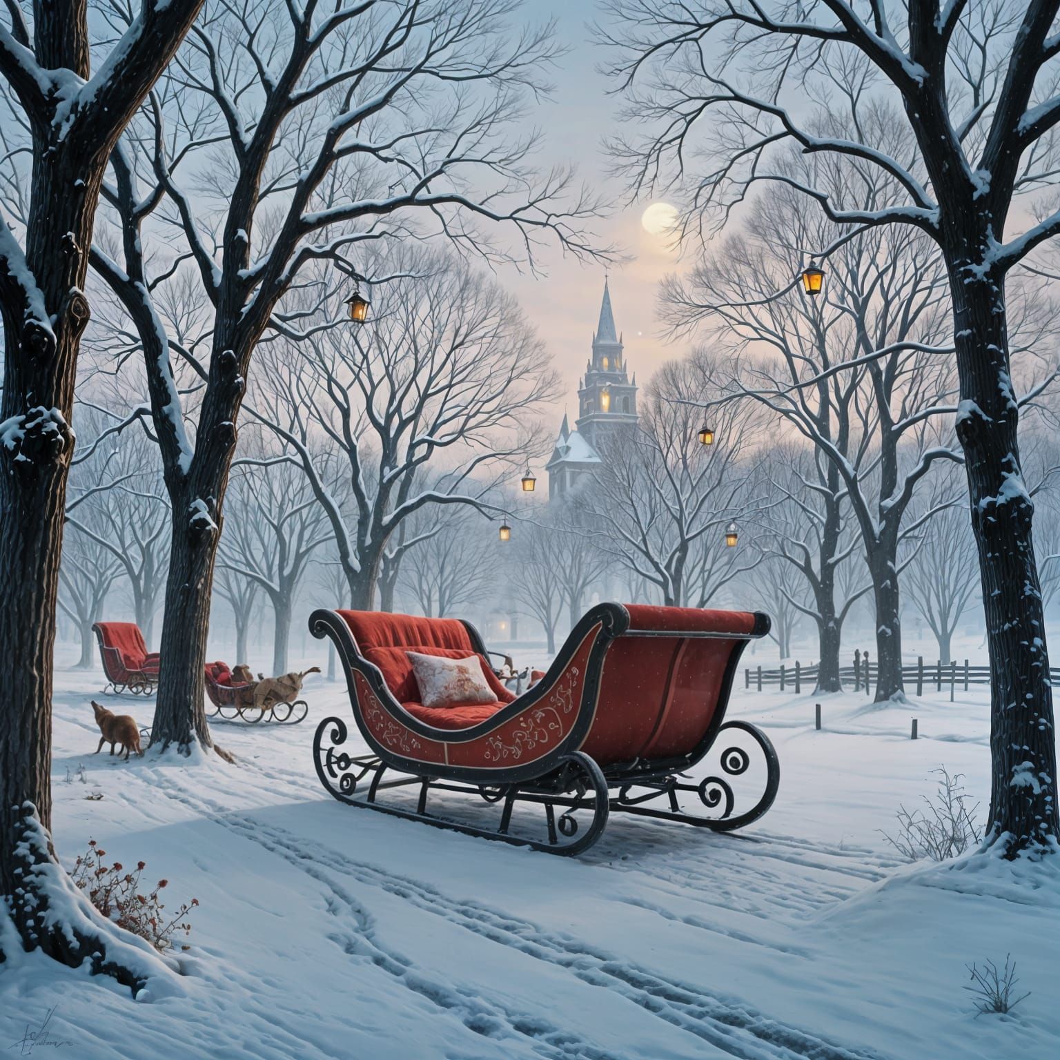 Winter Wonderland Scene in Frosty Temperatures