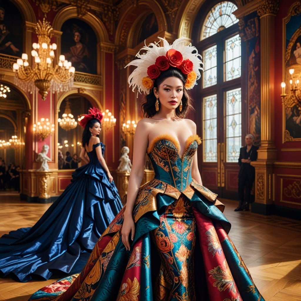 Glamorous Opera Goddess in Triadic Colors