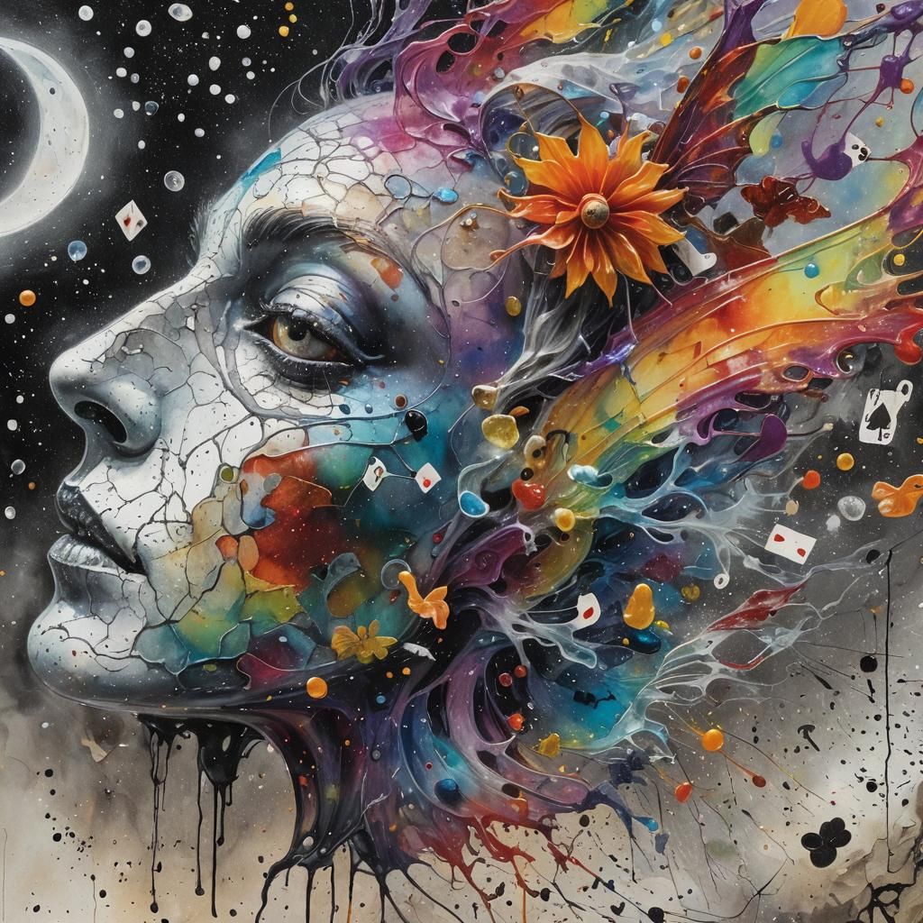 Halloween Card in Candy Void, Surreal Rayograph Style