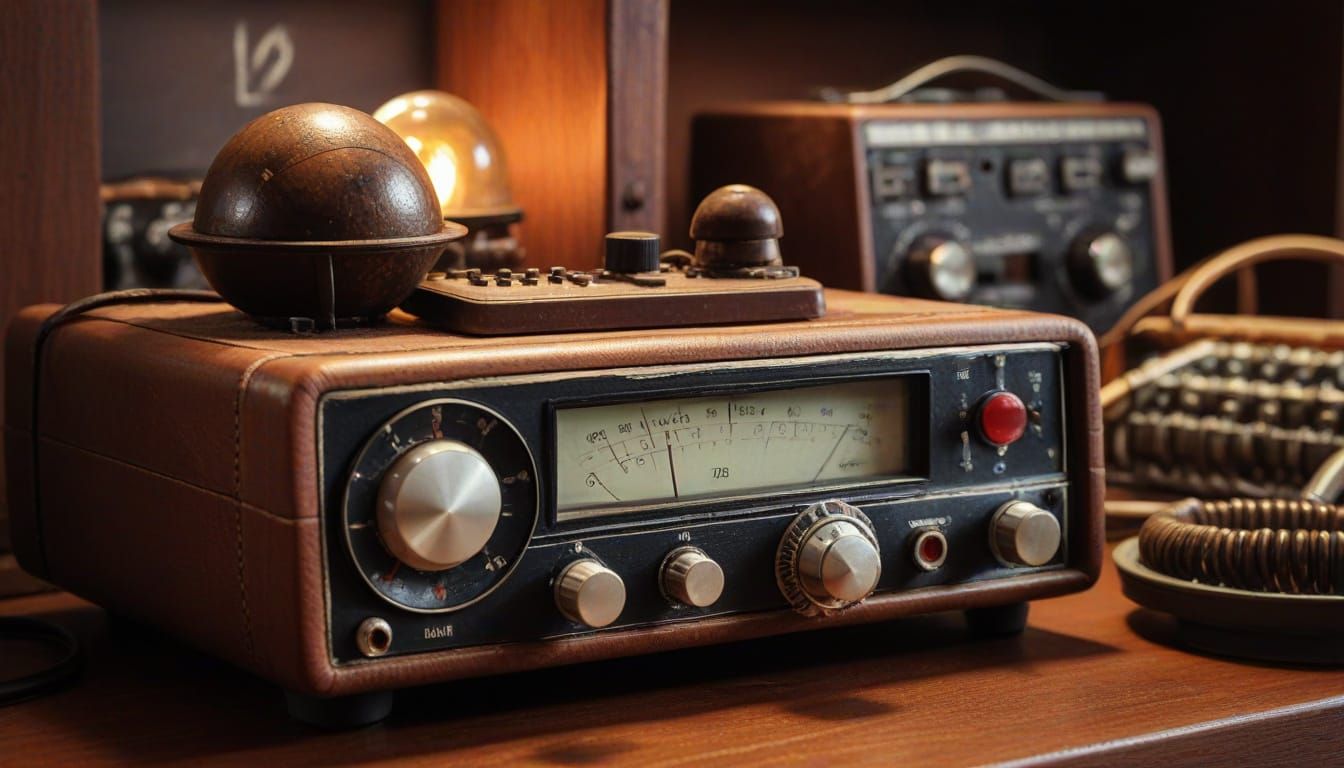 Retro Ham Radio Still Life in Warm Lighting