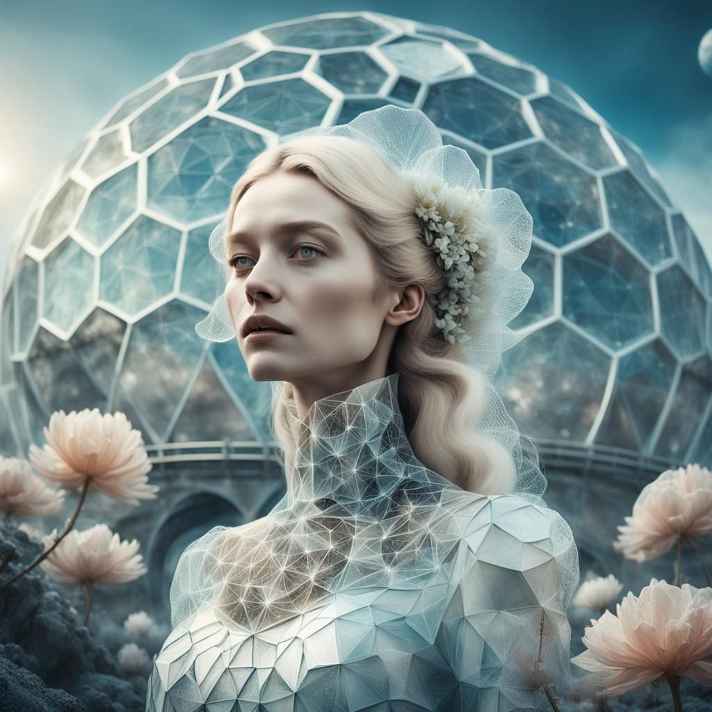 Surreal Sci-Fi Portrait of Lunar Queen