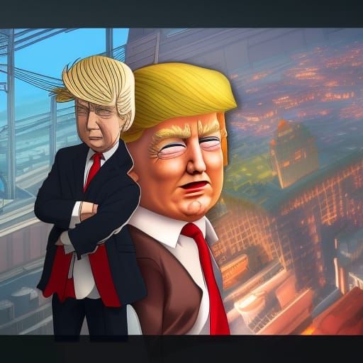 Donald Trump as Anime Concept Art