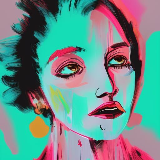 Elegant Modern Portrait with Ink Splashes