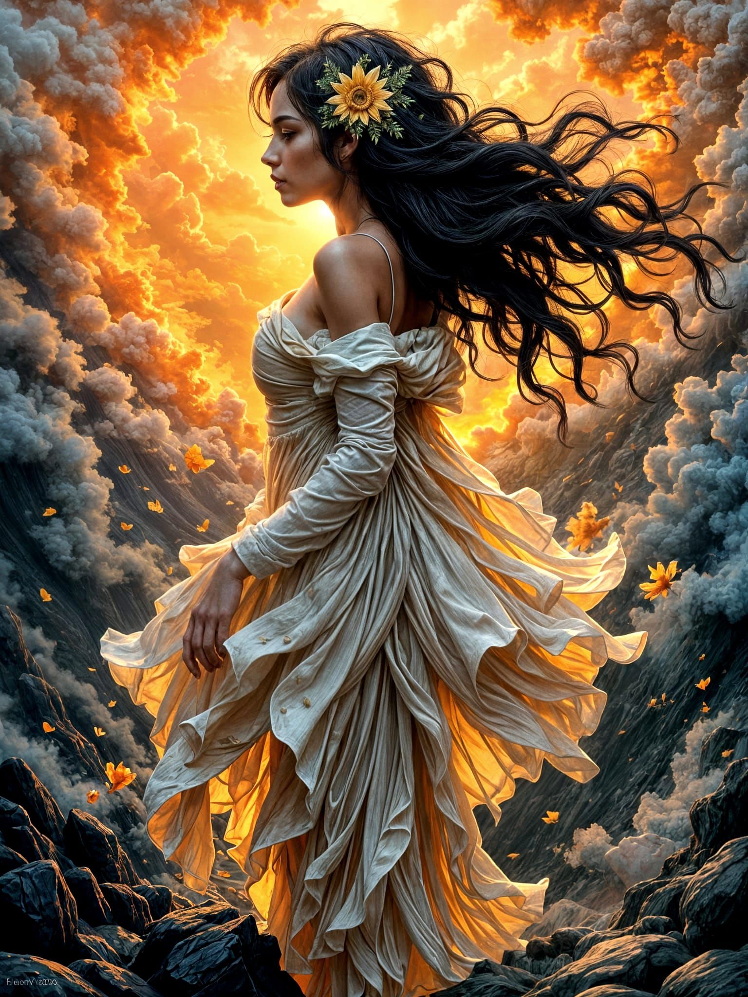 Hyperrealistic Portrait of a Woman in Sunlight