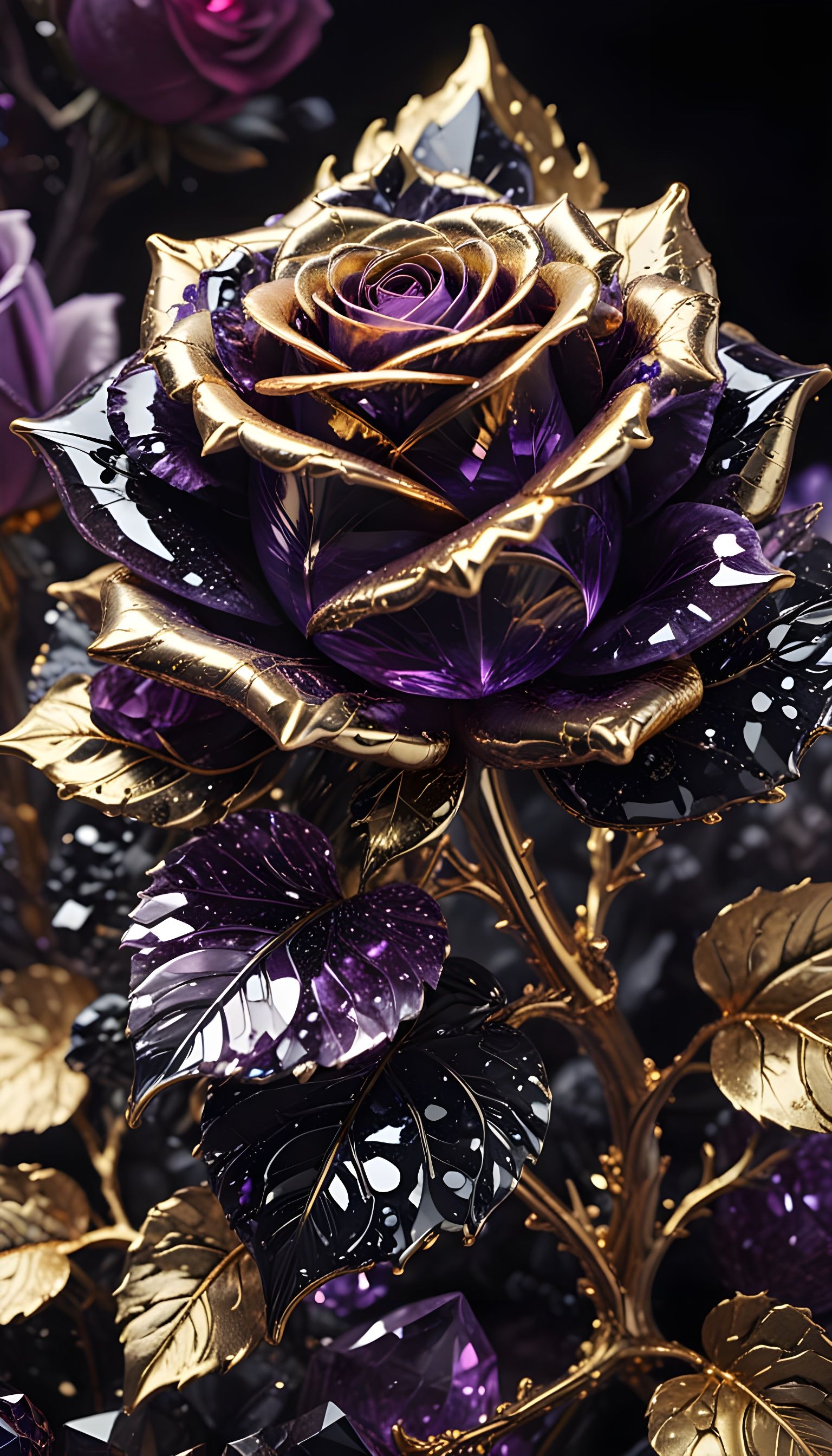 Rose Made of Gems and Gold