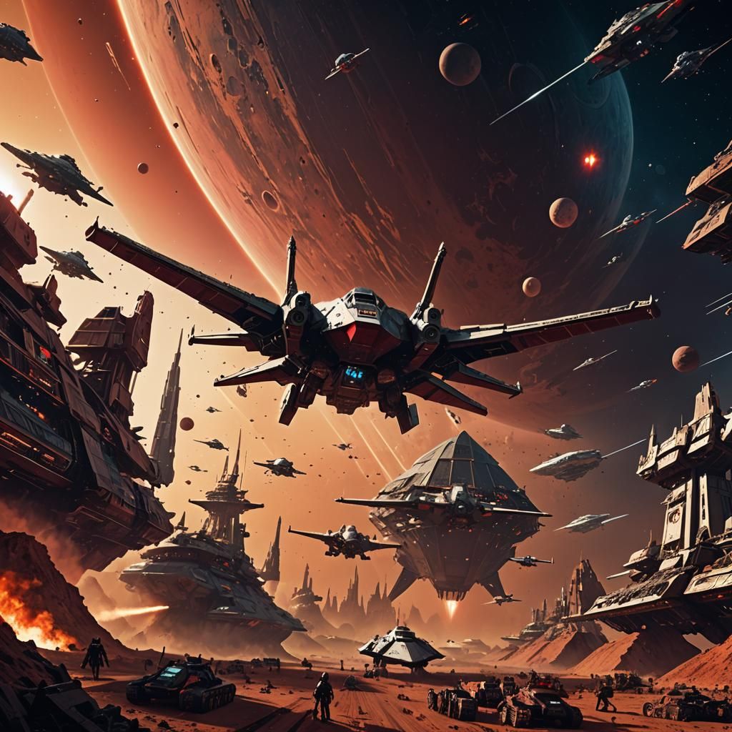 Red Planet Surrounded by Necromonger Starships