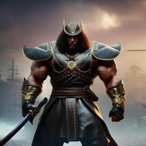 Samurai Cat Warrior in Detailed Armor