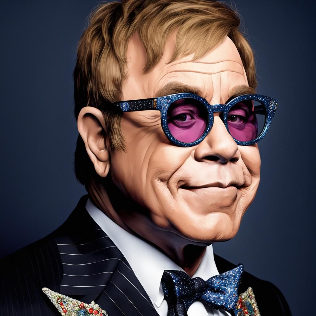 Elton John Portrait in Digital Art Style