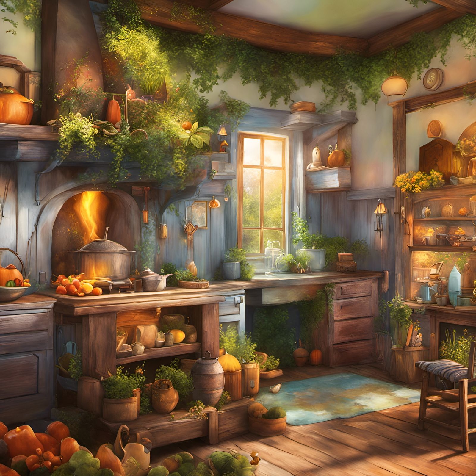 Fantasy enchanted cottage