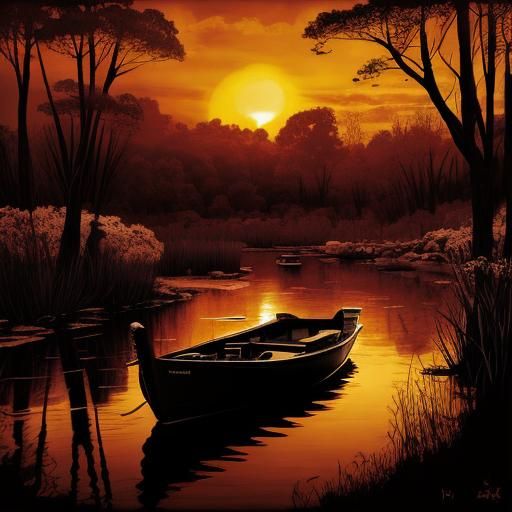 High Contrast Black and White AI Image