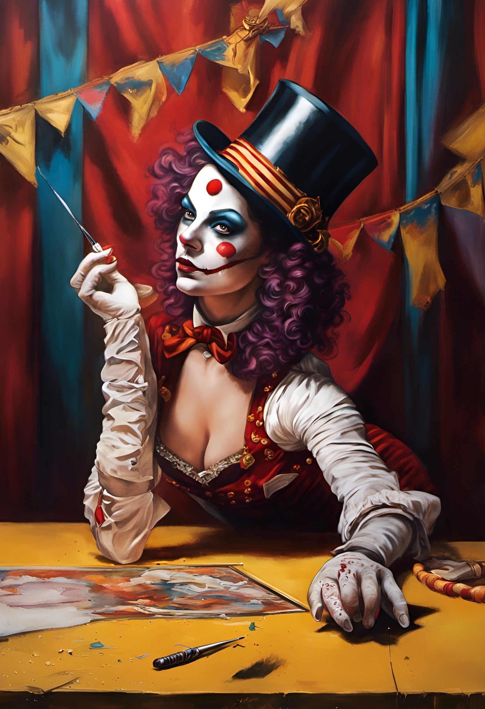 Ringmaster Pinup in Burlesque Style, Hyperrealistic Concept ...