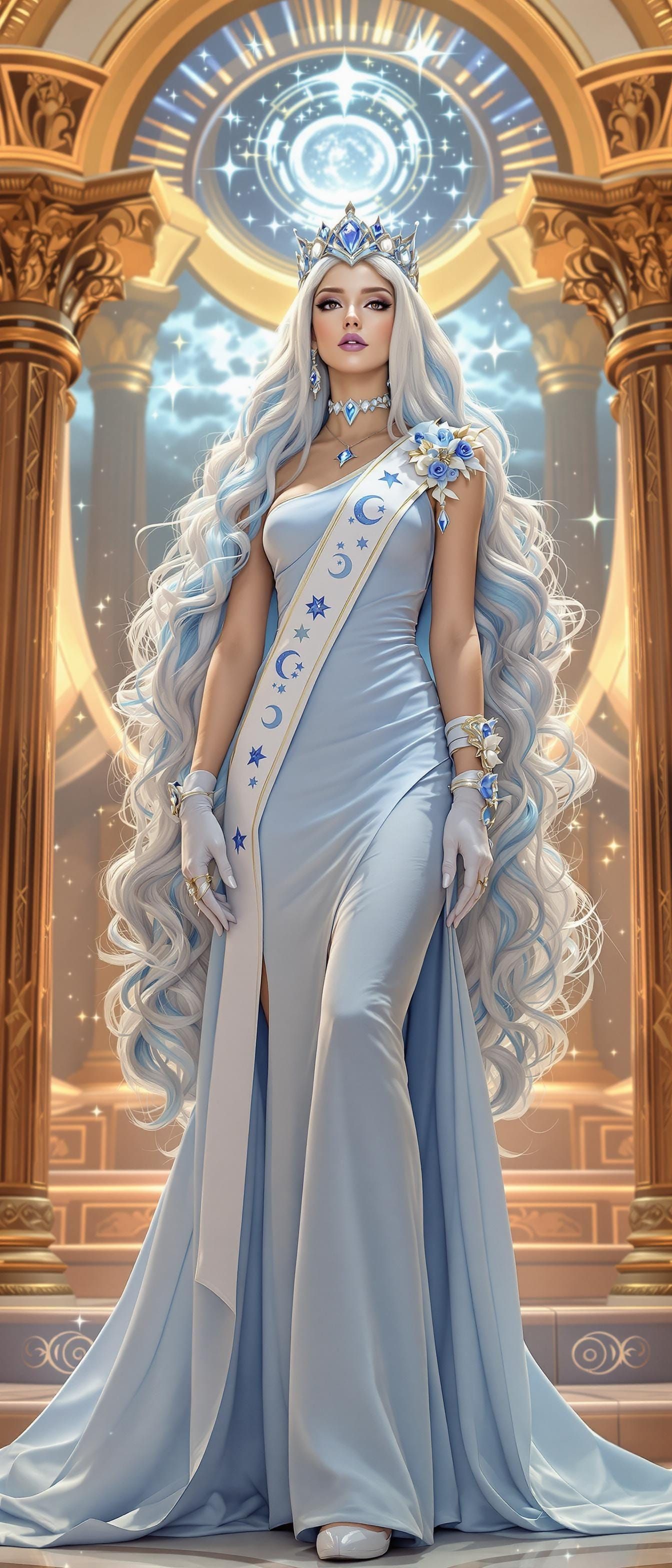 Majestic Nekomimi Goddess in Cyberpunk Heaven