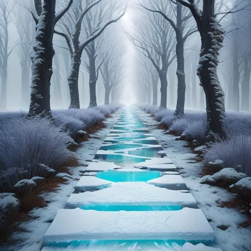 Icy Pathway to Heaven in Dreamy Fantasy