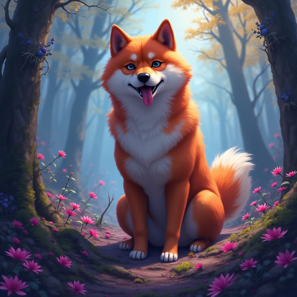 Mystical Shiba Inu in Fantasy Concept Art