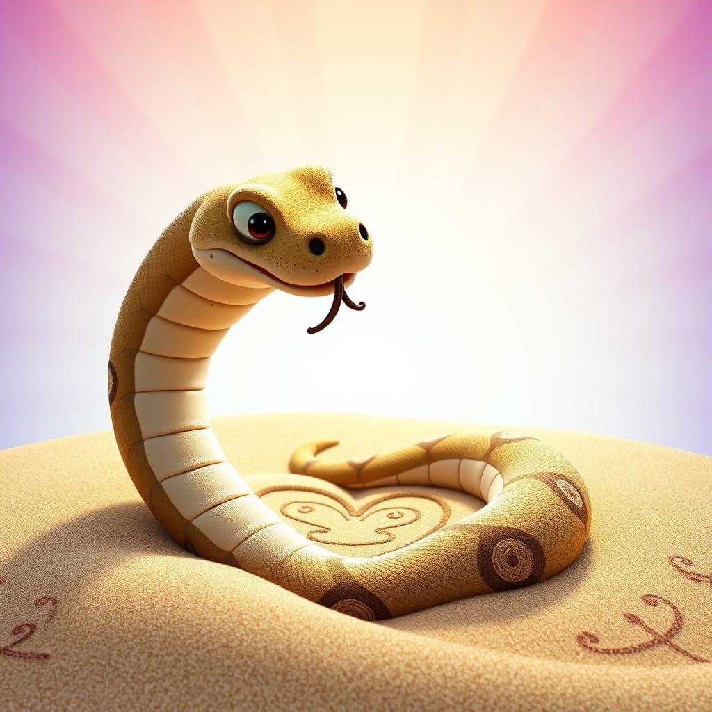 Whimsical Python Creates Doodle Heart in Vibrant, Cinematic ...