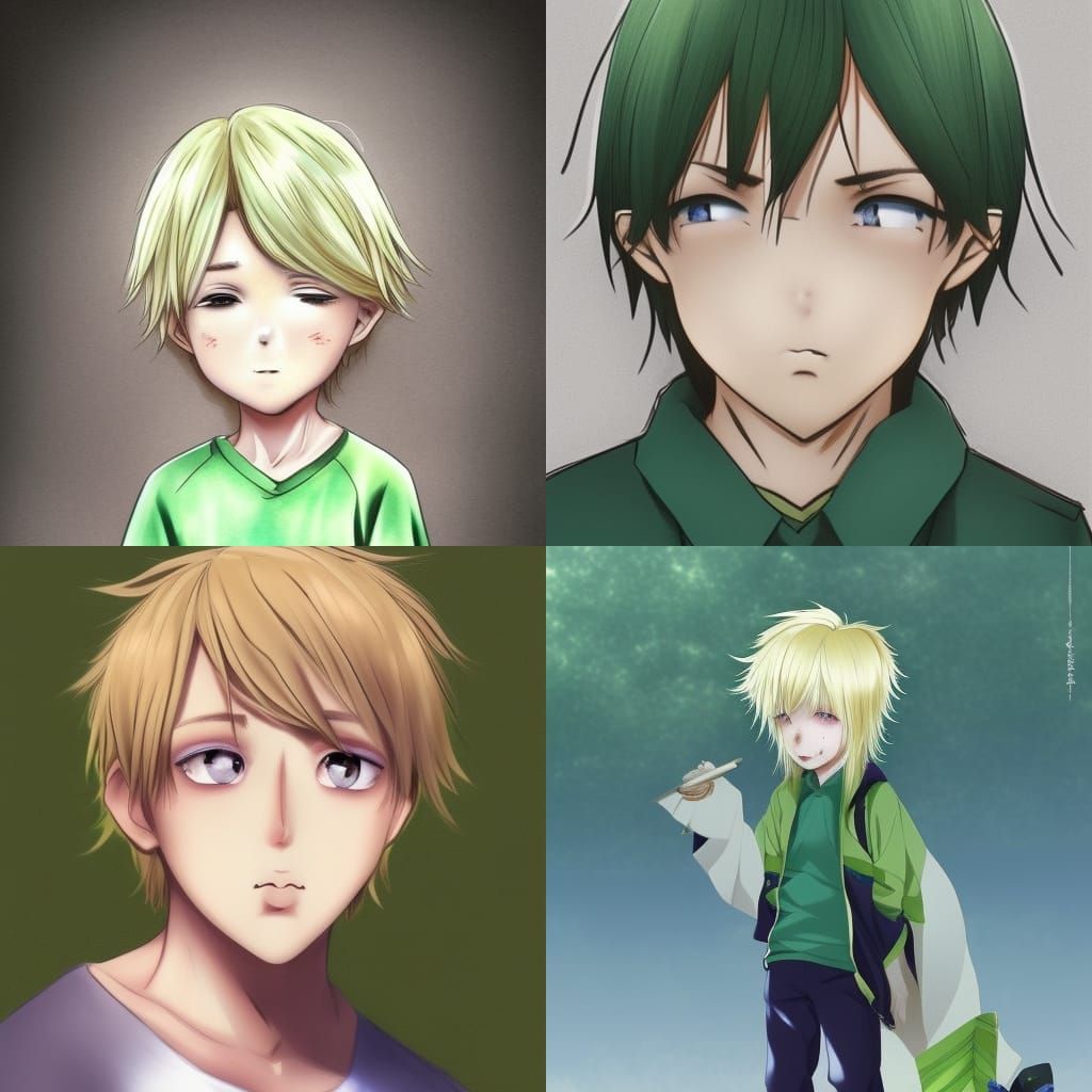 Anime Style Portrait of Boy with Down Syndrome