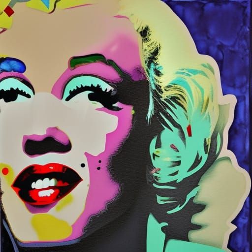 Marilyn Monroe Collage in Gouache Style