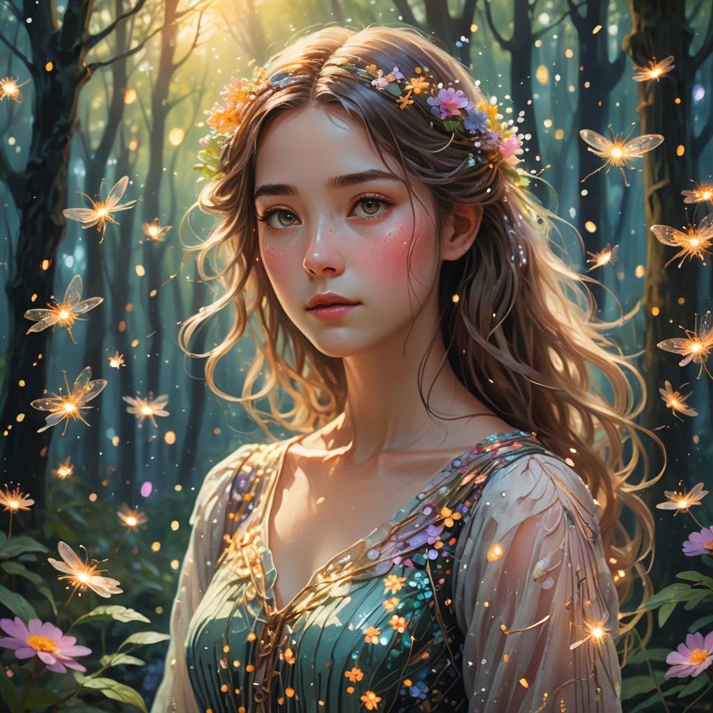 Enchanted Forest Portrait Inspired by Miyazaki, 8K