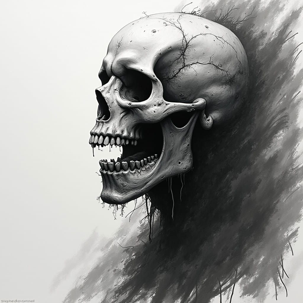 Dark Fantasy Illustration in a Grim Gothic Style