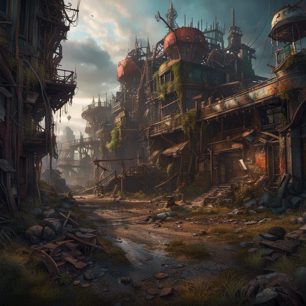 Post-Apocalyptic Wonderland in Detailed Matte Painting