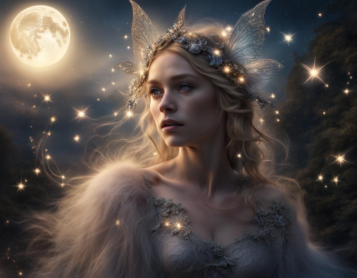 Moonlit Fairy Dance Under Sparkling Stars