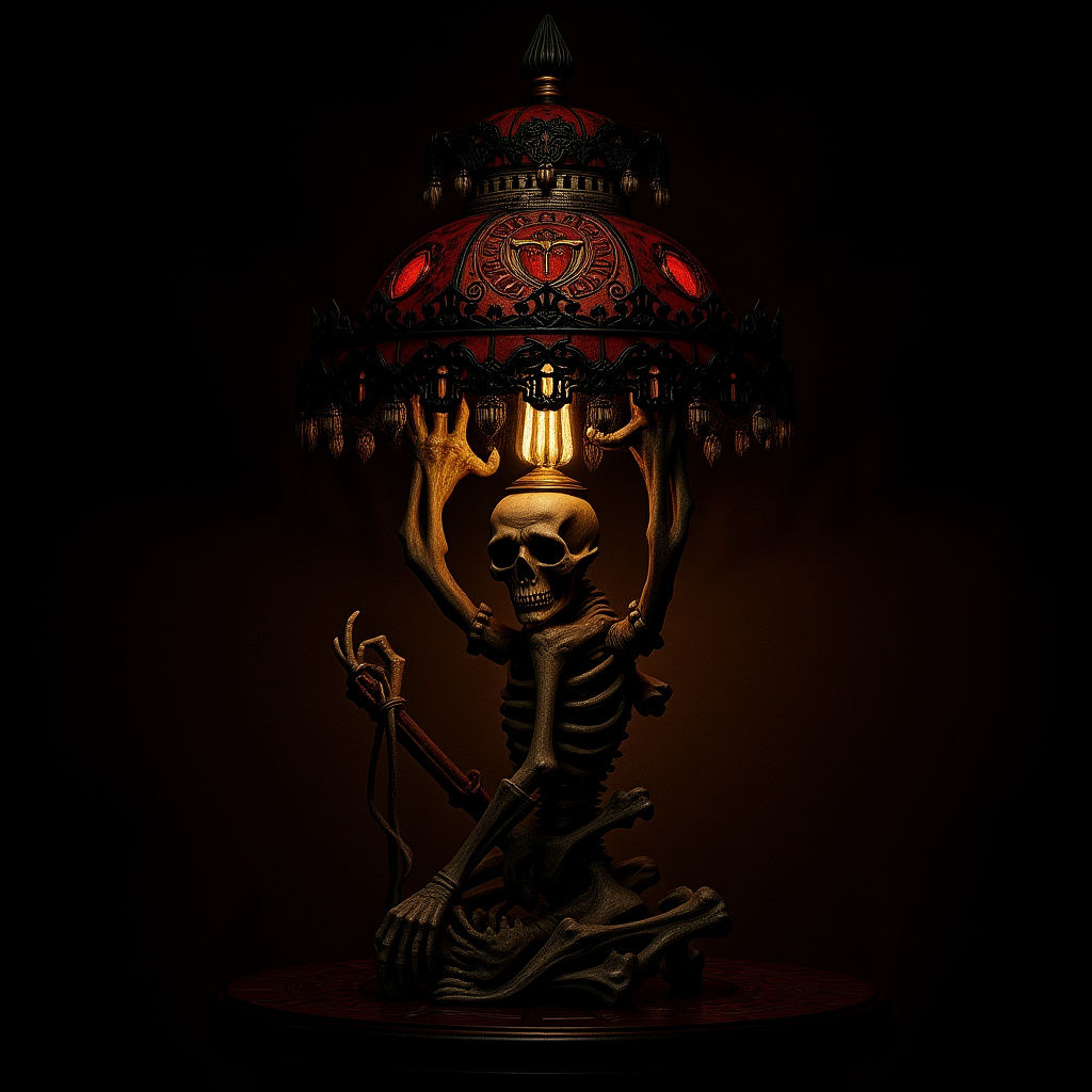 Macabre Lamp Crafted from Human Bones