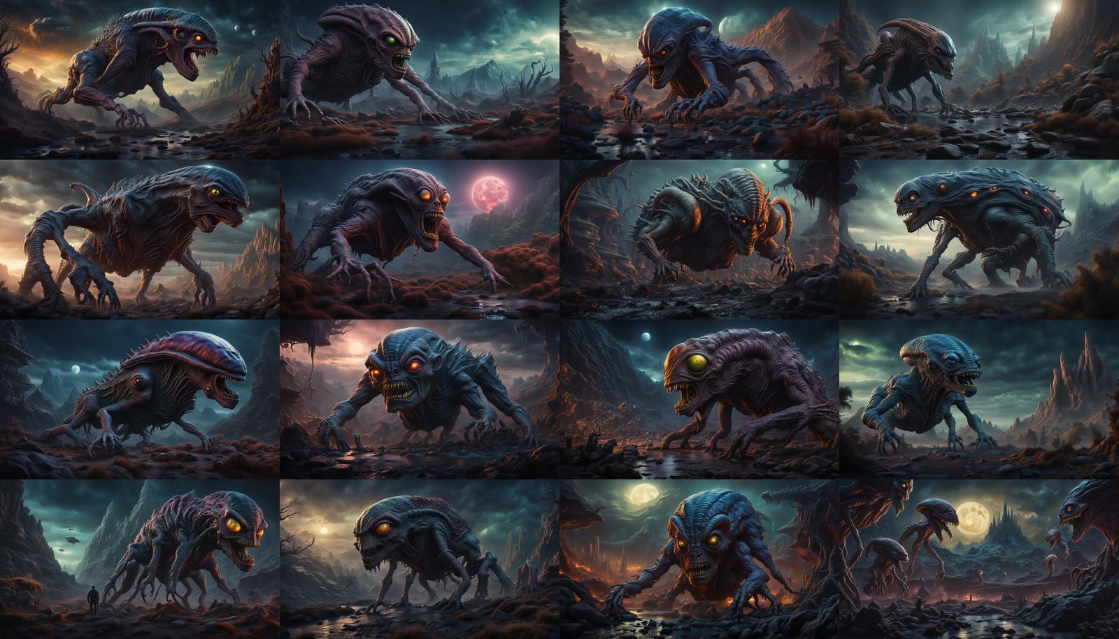 Twilight Zone Alien Monster in Detailed Matte Painting