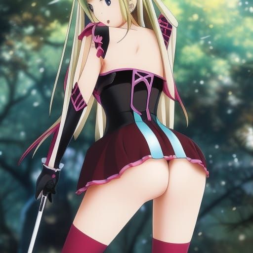 Nude Anime Girl in Japanese Manga Style