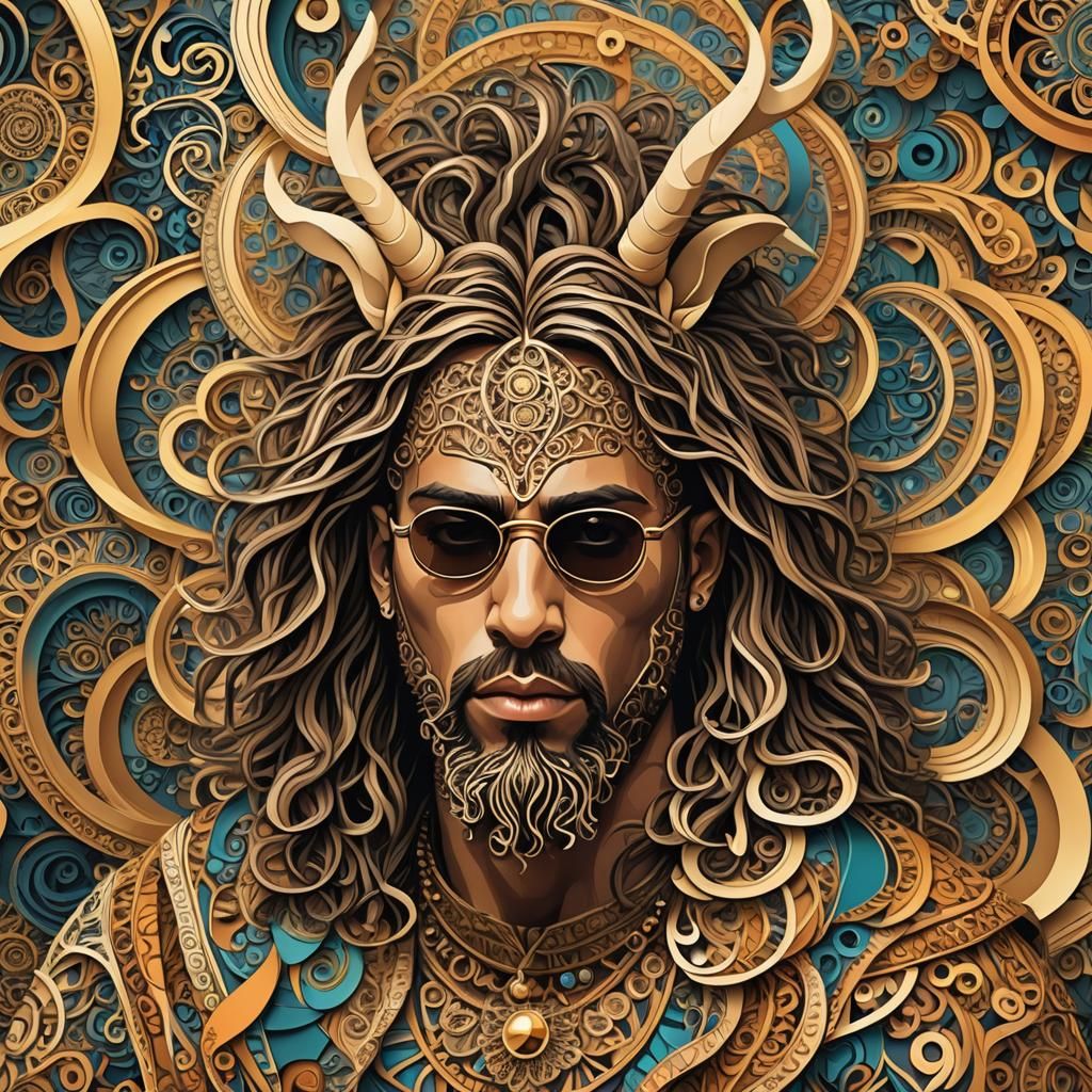 Bad Bunny as John the Baptist in Abstract Style