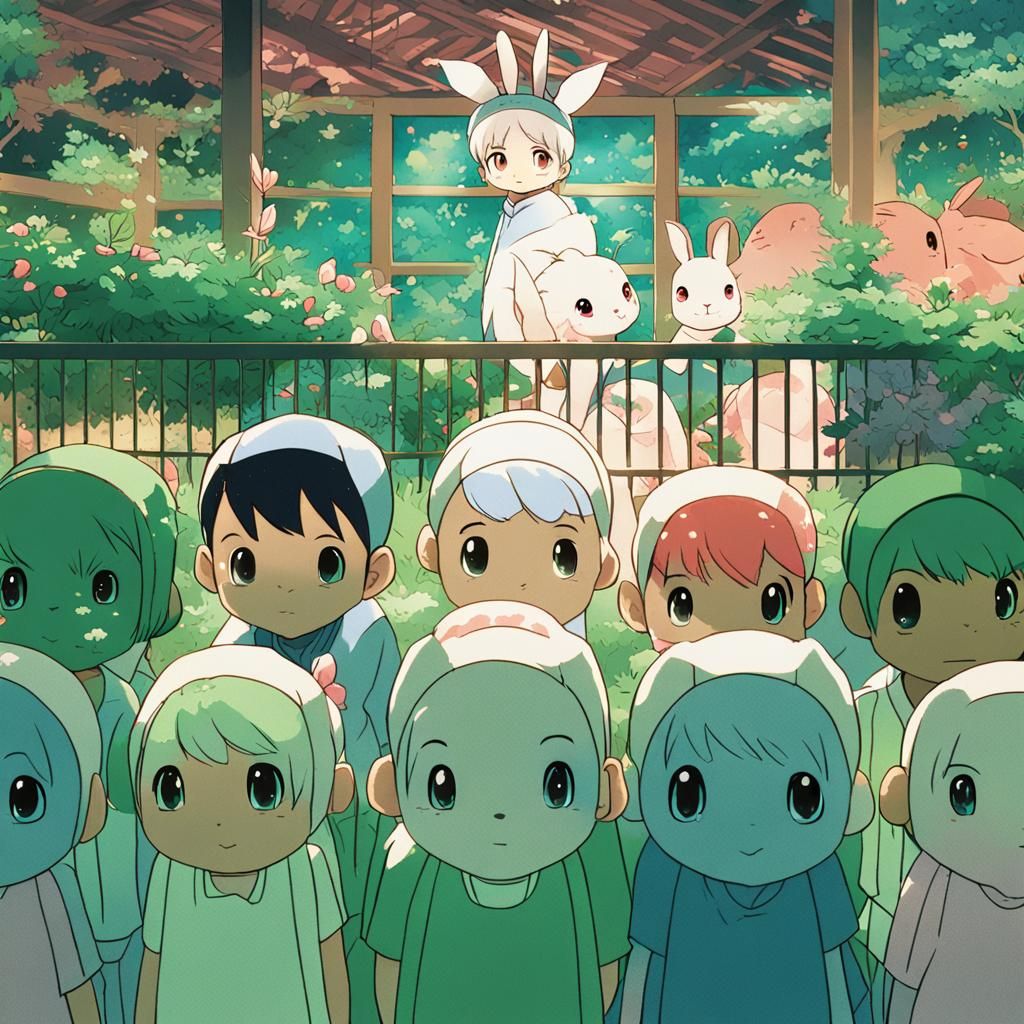 Manga Garden Scene with Cel-Shading by Studio Trigger