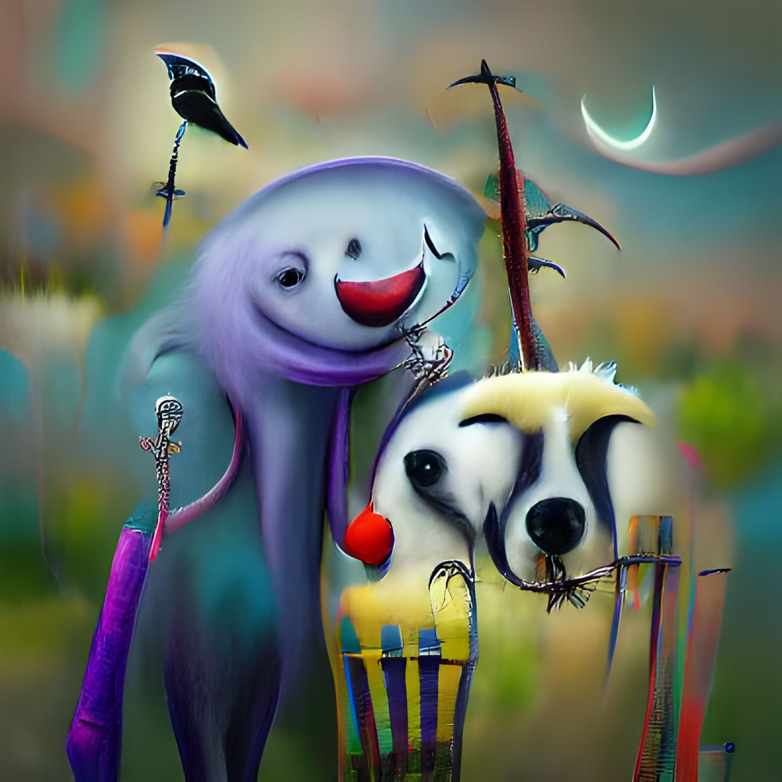 Best Friends: Dark Art Concept Painting