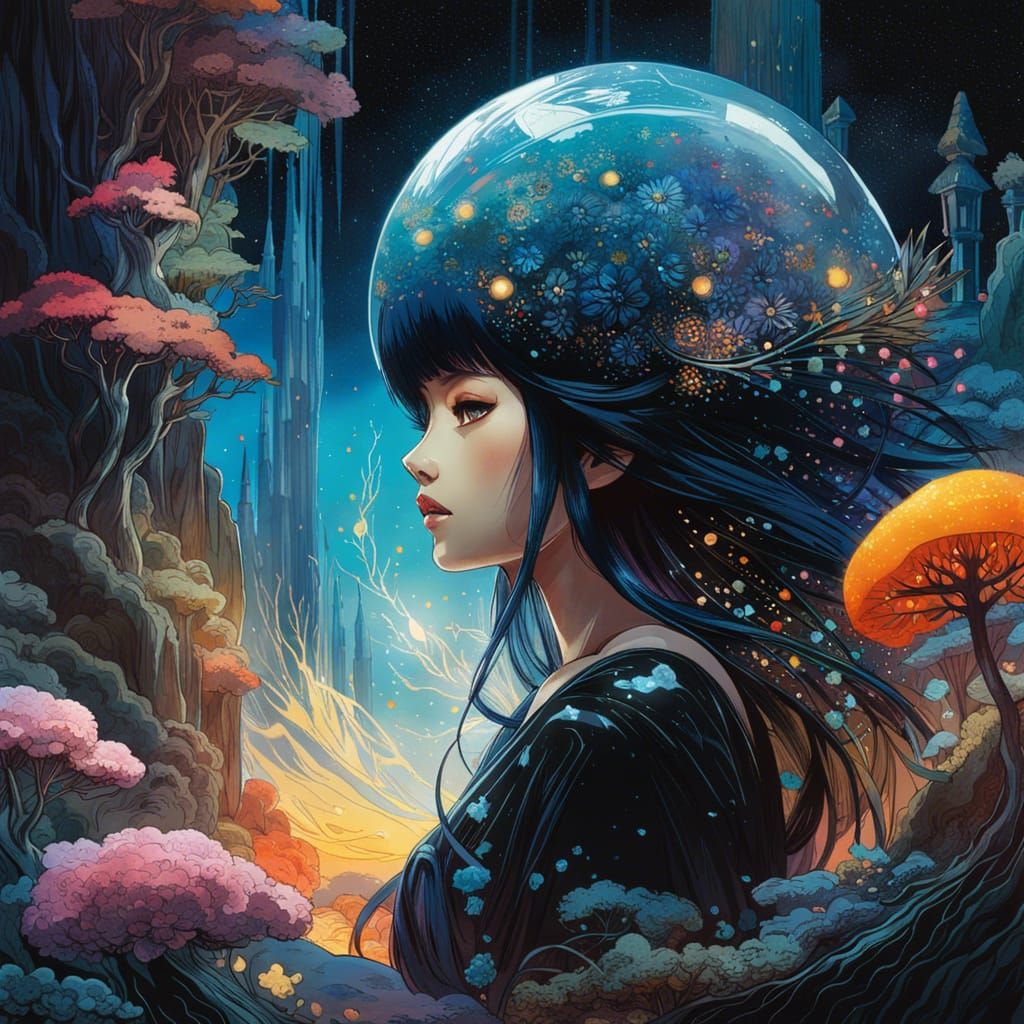 Bioluminescent Dragon Egg in a Futuristic Landscape