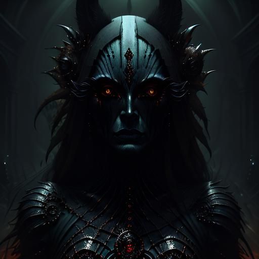 Shadow Woman Portrait in Grimdark Horror Style