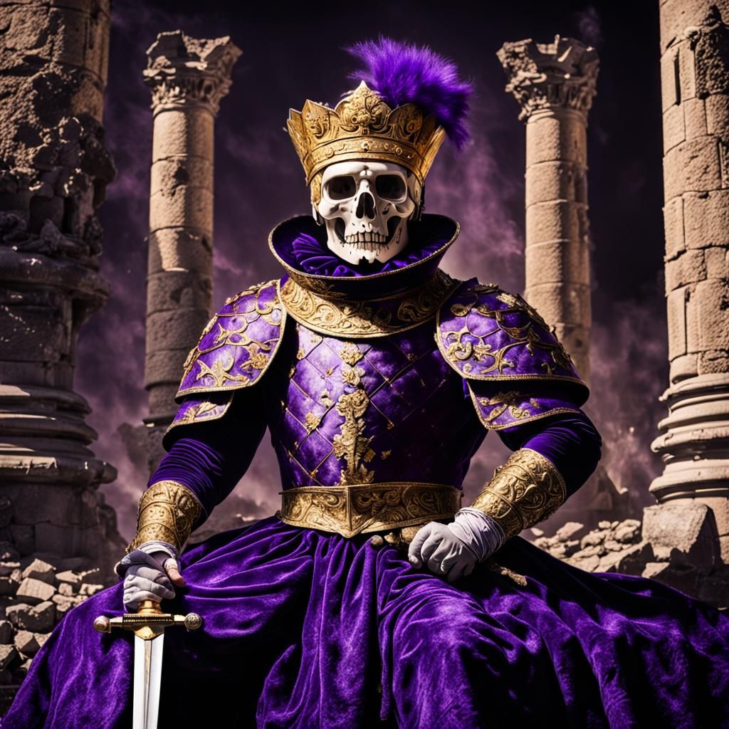 Dead Warrior in Velvet and Gold, Temple Ruins