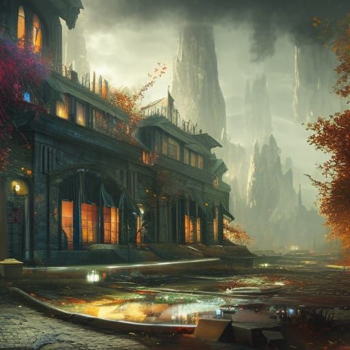 Detailed Crime Scene Matte Painting