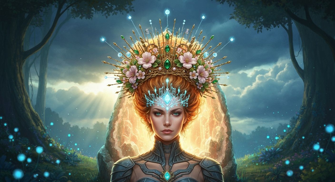 Fantasy Empress Crowned in Stardust and Moonlight