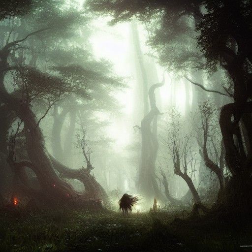 Enchanted Forest Creature: Dark Fantasy Concept Art