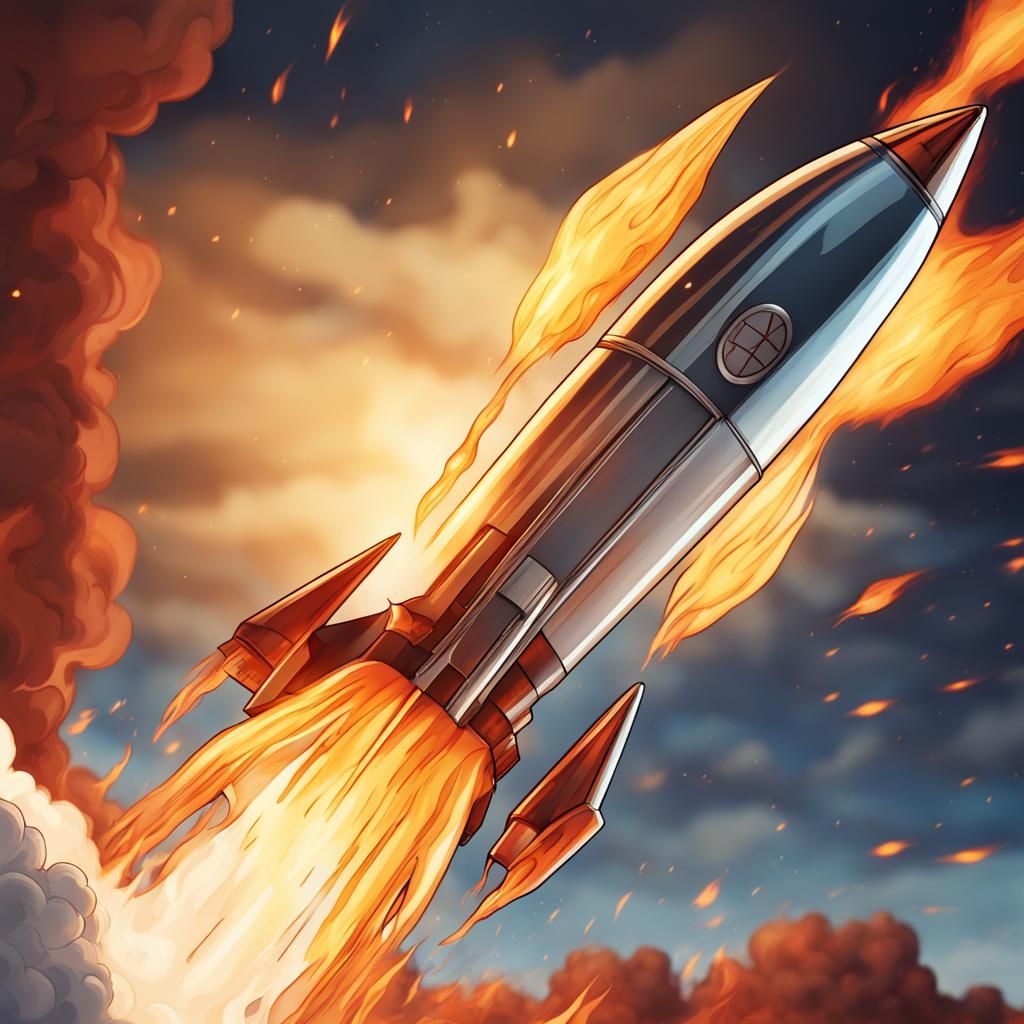 Glass Rocket with Nuke Flies on Flames