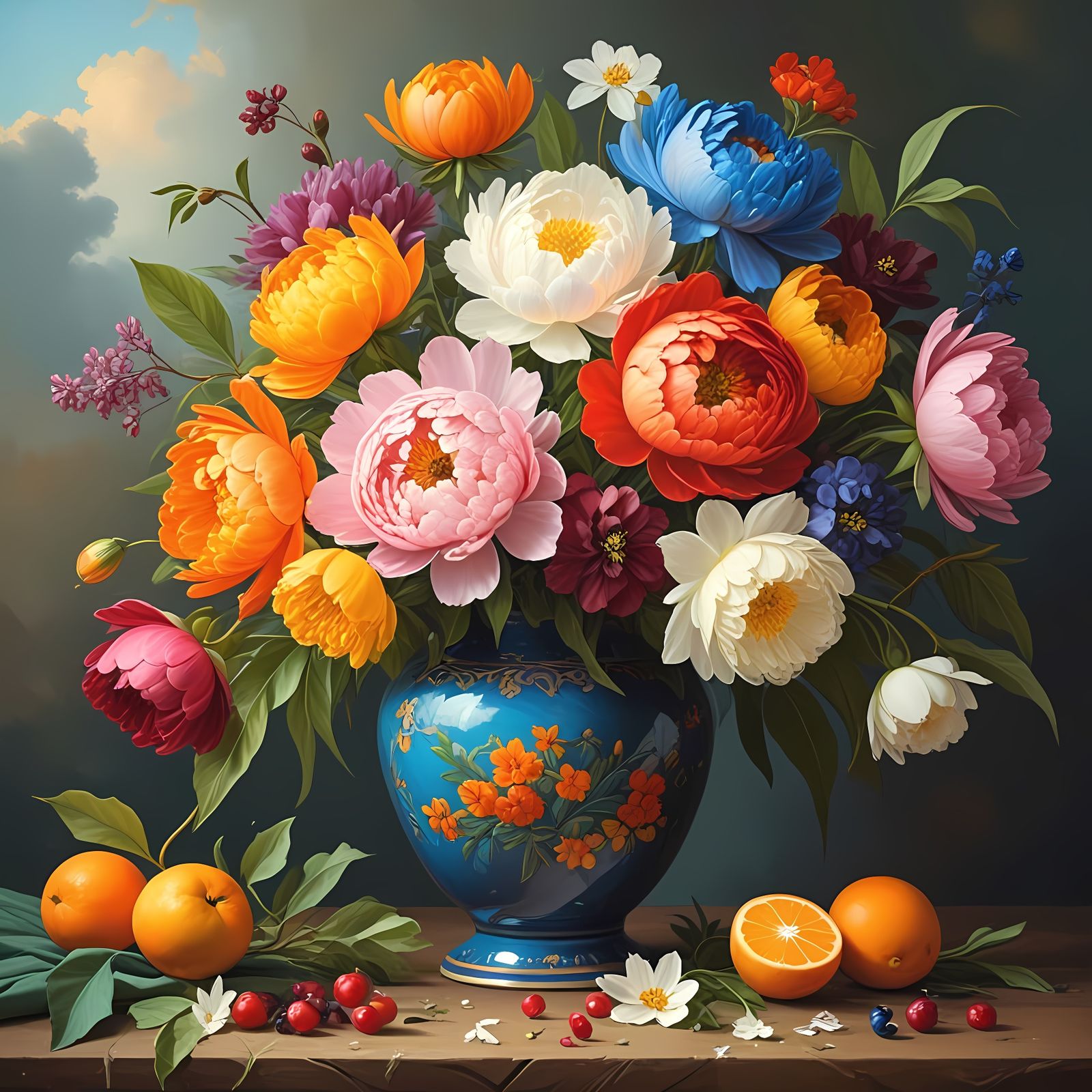 Vibrant Dutch Golden Age-Inspired Floral Masterpiece