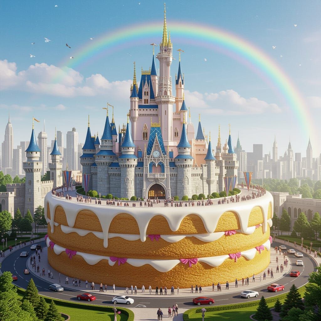 Magical City Rises from Giant Angel Food Cake