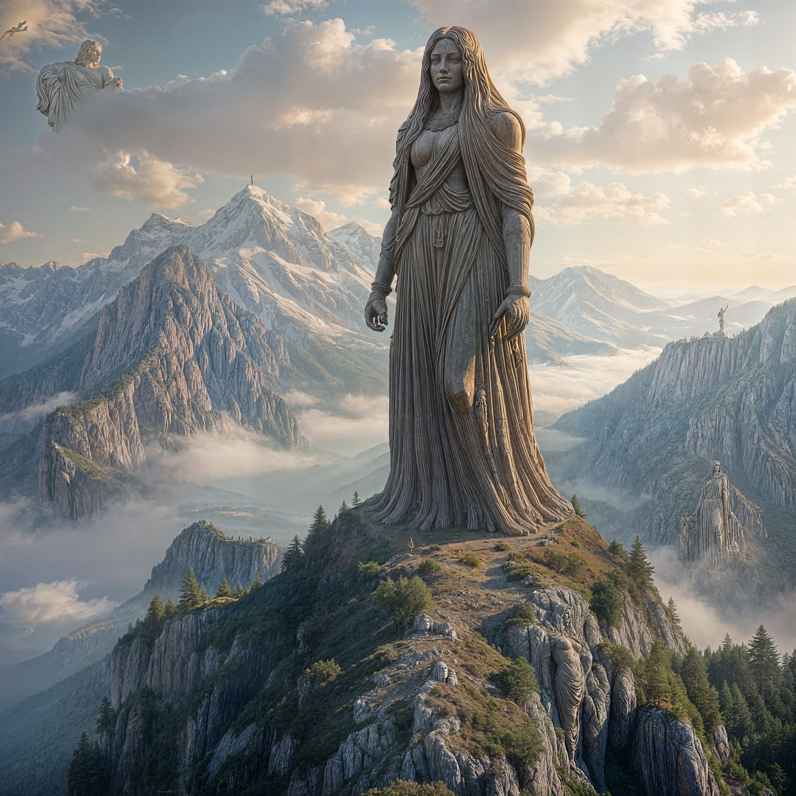 Ancient Goddess of Nature in Vibrant Art